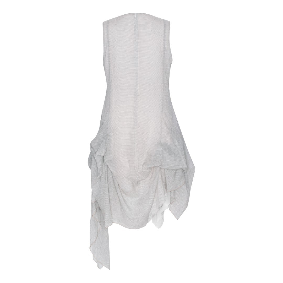 NYHED. Pesca 2 lags kjole asymmetrisk i grå/hvid. Med mange muligheder.