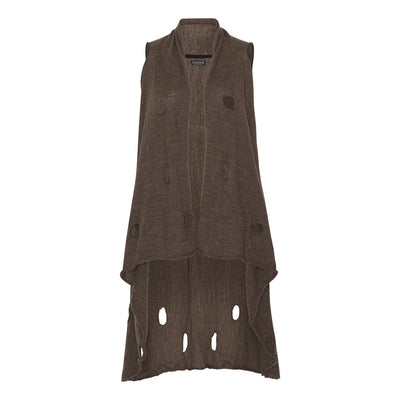 Knitted, washed wool vest in a delicious quality.