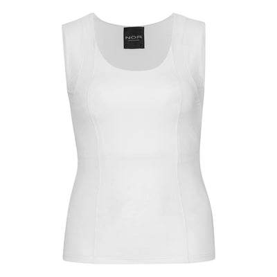 White top with inner sports bra. You can't do without it at all.